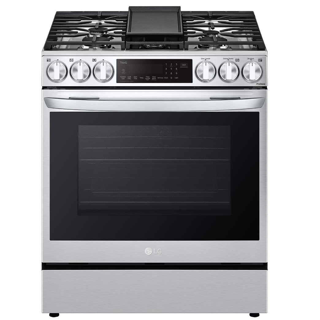 LG 30 IN 6.3 CU FT. STAINLESS STEEL GAS SLIDE-IN SMART WI-FI ENABLED PROBAKE CONVECTION INSTAVIEW - LSGL6335F