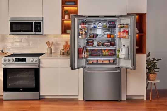 Beko 30 Inch French Door Refrigerator, Fingerprint-Free Stainless Steel - BFFD30216SSIM