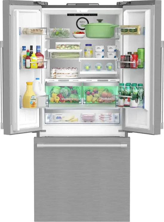 Beko 30 Inch French Door Refrigerator, Fingerprint-Free Stainless Steel - BFFD30216SSIM