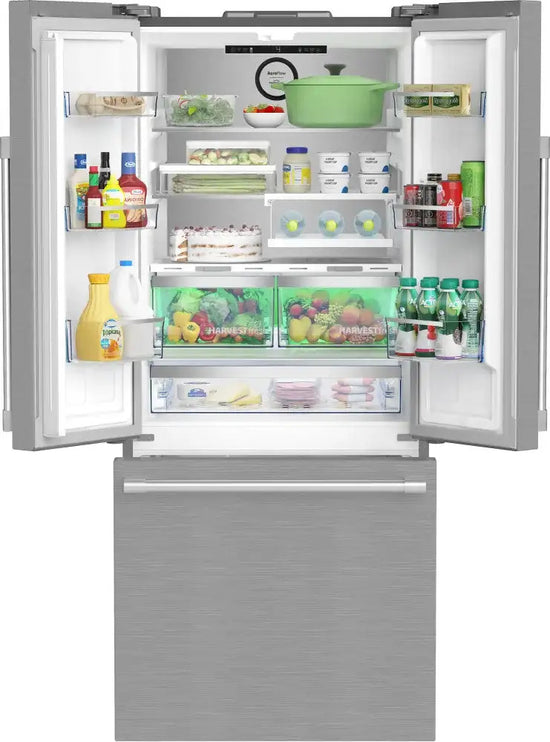 Beko 30 Inch French Door Refrigerator, Fingerprint-Free Stainless Steel - BFFD30216SSIM