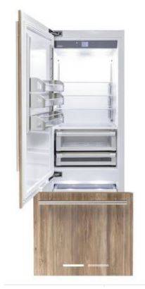 Fhiaba Brilliance Series 24 Inch Interior Left Hinge Overlay Fridge With Freezer - BI24B-LOT