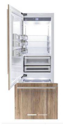 Fhiaba Brilliance Series 24 Inch Interior Left Hinge Overlay Fridge with Freezer - BI24B-LOT