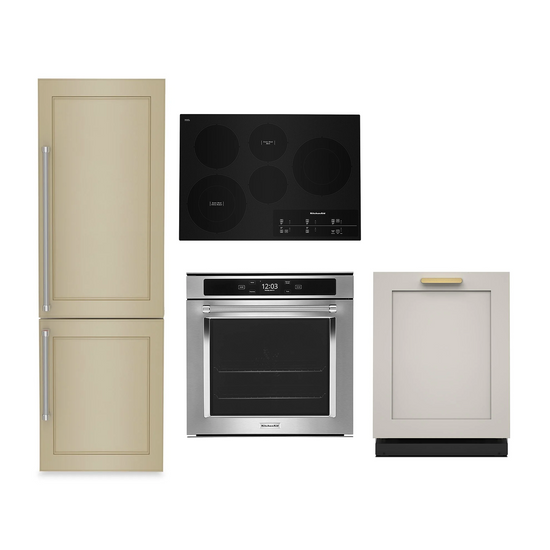 KitchenAid Panel Ready 24 inch fridge and Dw Bundle - Apartment/Condo (KBBX102MPA, KDTF324PPA, YKOSC504PPS & KCES950KBL) + (Bundle Discount at Cart)