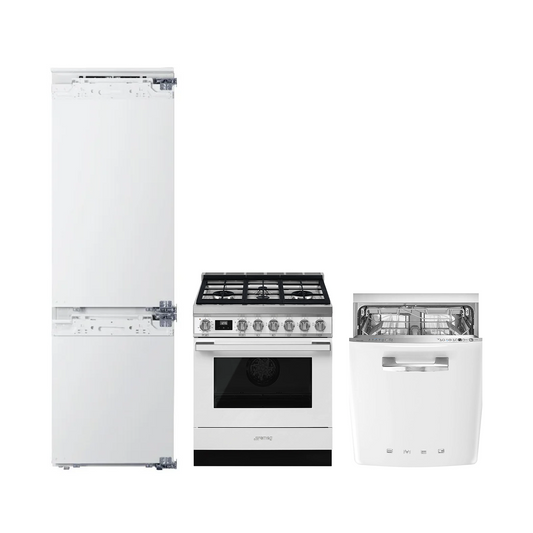 Smeg Retro Kitchen Package White (CB2485U, CPF30UGMWH & STU2FABWH2) + Extra $50 off at cart!
