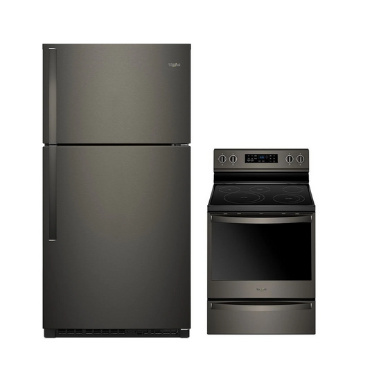 Whirlpool Black Stainless Fridge Range (WRT541SZHV & YWFE775H0HV) + Extra $50 off at cart!