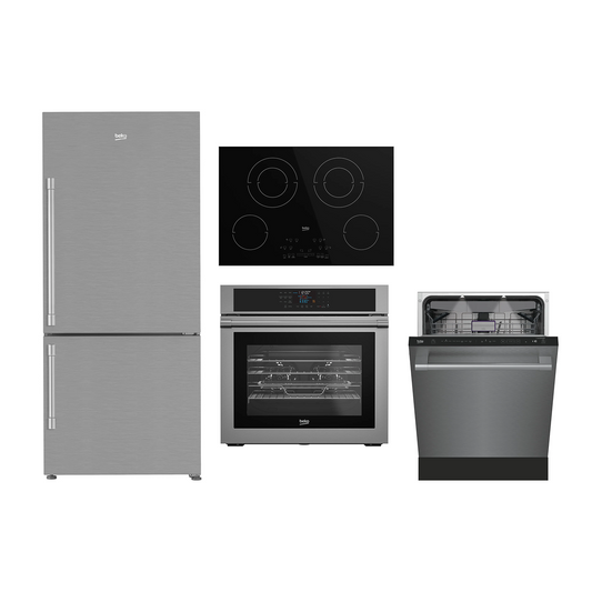 BEKO Cooktop Wall Oven Fridge and Dish (ECTM30102, WOS30200SS-BEKO, DDT38532XHW-BEKO & BFBF30216SS BEKO) + Extra $50 off at cart!