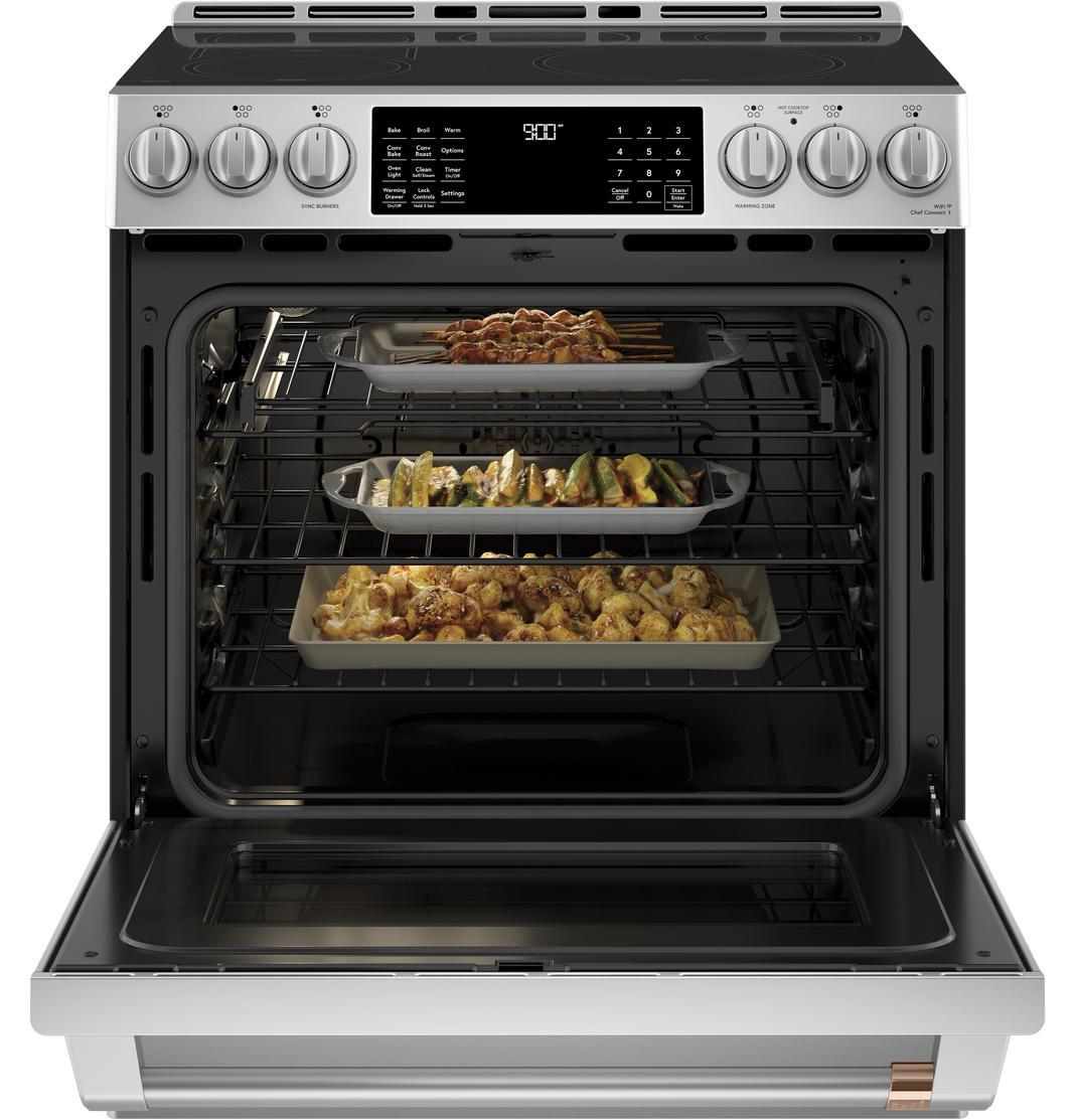 CAFE 30 IN. 5.7 CU. FT. STAINLESS-STEEL SLIDE-IN INDUCTION RANGE WITH WIFI - CCHS900P2MS1