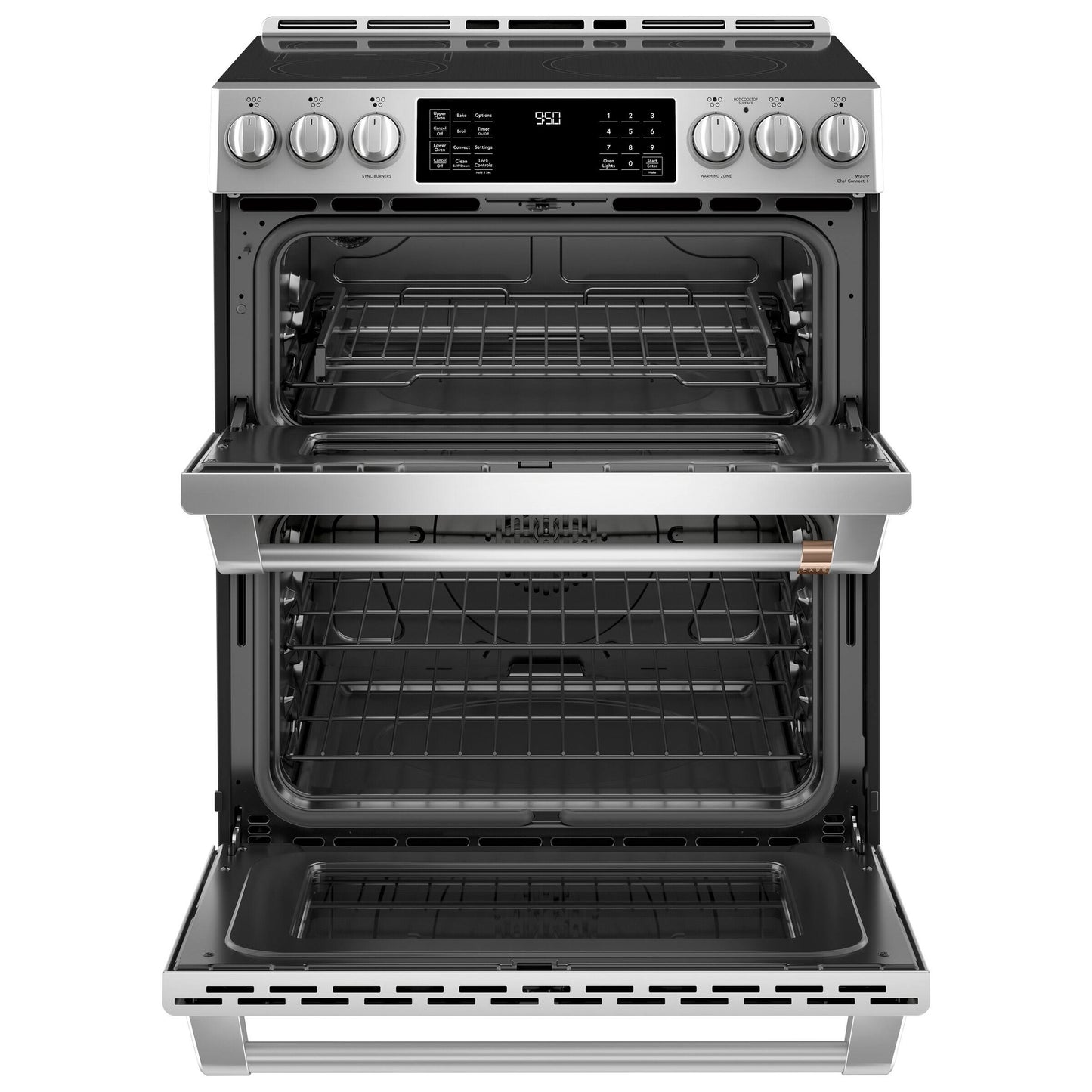 Café™ 30" Slide-In Front Control Induction and Convection Double Oven Range Stainless Steel - CCHS950P2MS1