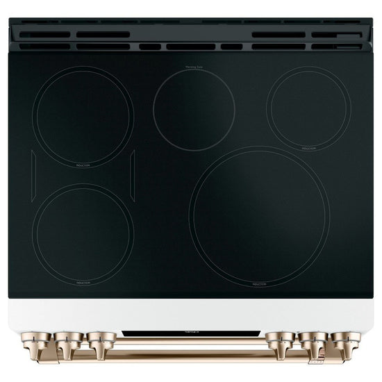 Café 30 Inch Slide-In Smart Induction Range, Matte White - CCHS950P4MW2