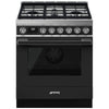 Smeg 30 Inch Dual Fuel Range, Portofino Anthracite - CPF30UGMAN
