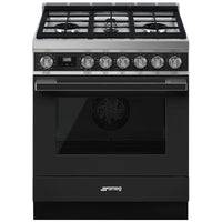 Smeg 30 Inch Dual Fuel Range, Portofino Anthracite - CPF30UGMAN