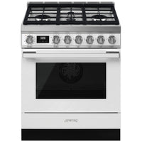Smeg 30 Inch Dual Fuel Range, White - CPF30UGMWH