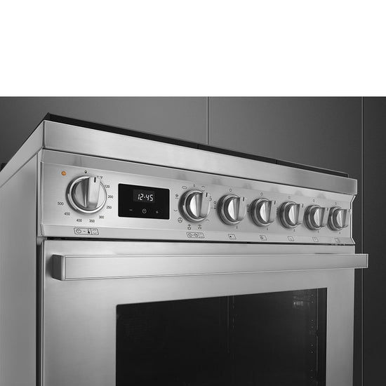 Smeg 30 Inch Dual Fuel Range, Portofino - CPF30UGMX