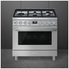 Smeg Portofino 36 Inch Dual Fuel Range, Stainless Steel - CPF36UGMX