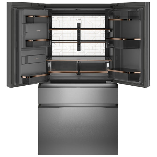 Cafe 36 Inch Counter-Depth 4-Door French Door Refrigerator, Platinum Glass - CXE22DM5PS5