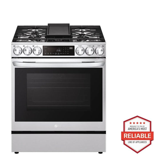 LG 30 Inch Slide-In Gas Range with ProBake Convection, Air Fry - LSGL6335F