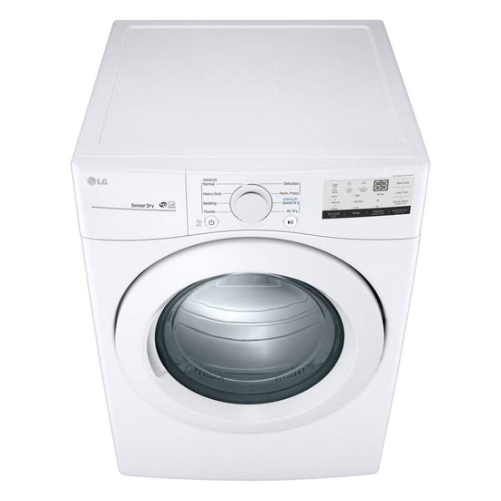 LG 7.4 Cu. Ft. Vented Stackable Electric Dryer with Sensor Dry, White - DLE3400W