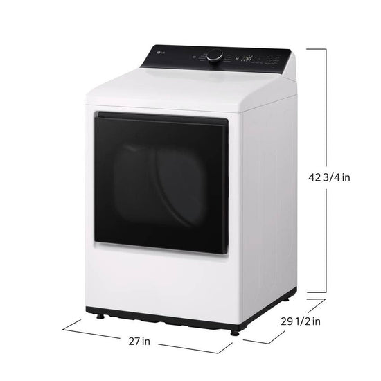 LG 7.3 cu. ft. SMART Electric Dryer, Alpine White - DLE8400WE