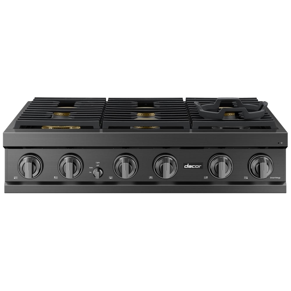 Dacor 36 Inch Gas Cooktop, 6 Burners, Graphite - DTT36T960GM