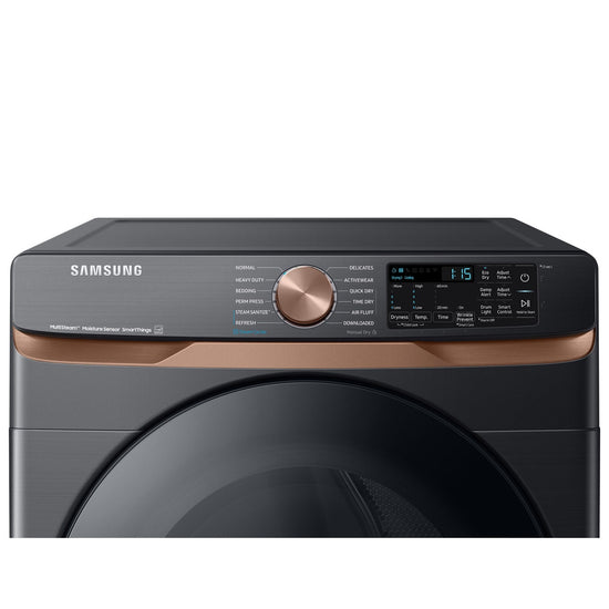 Samsung 7.5 cu. ft. Electric Steam Dryer, Black Stainless Steel - DVE50BG8300VAC
