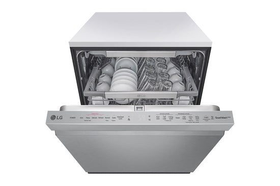 LG 24 Inch Top Control Dishwasher with TrueSteam and QuadWash, Stainless Steel - LDP6810SS