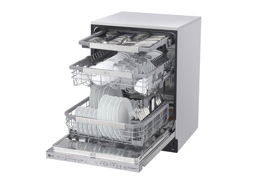LG 24 Inch Top Control Dishwasher with TrueSteam and QuadWash, Stainless Steel - LDP6810SS