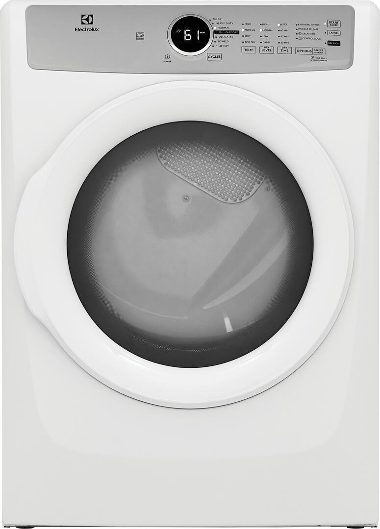 ELECTROLUX 3 SERIES 27 IN. 8.0 CU FT. WHITE ELECTRIC FRONT LOAD DRYER WITH LUXCARE LINT SHIELD - ELFE733CAW