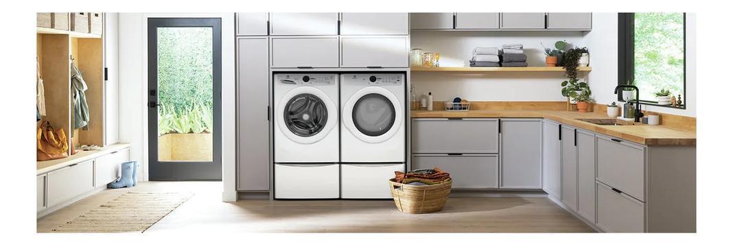 ELECTROLUX 3 SERIES 27 IN. 8.0 CU FT. WHITE ELECTRIC FRONT LOAD DRYER WITH LUXCARE LINT SHIELD - ELFE733CAW