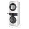 Electrolux Laundry Tower Front Load Washer 5.1 cu. ft. and Electric Dryer 8 cu. ft. - ELTE730CAW