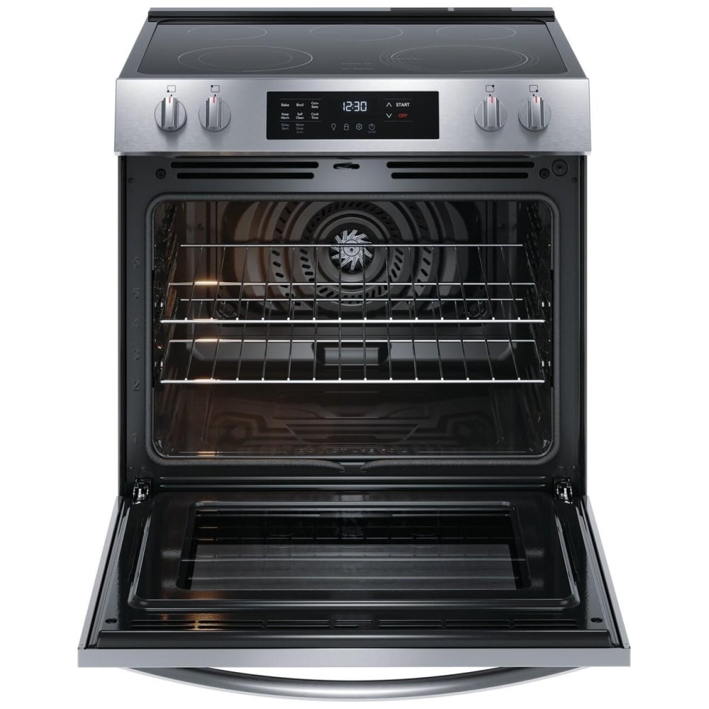 FRIGIDAIRE 30 IN 5.3 CU FT. STAINLESS STEEL ELECTRIC FREESTANDING RANGE WITH CONVECTION BAKE - FCFE308CAS