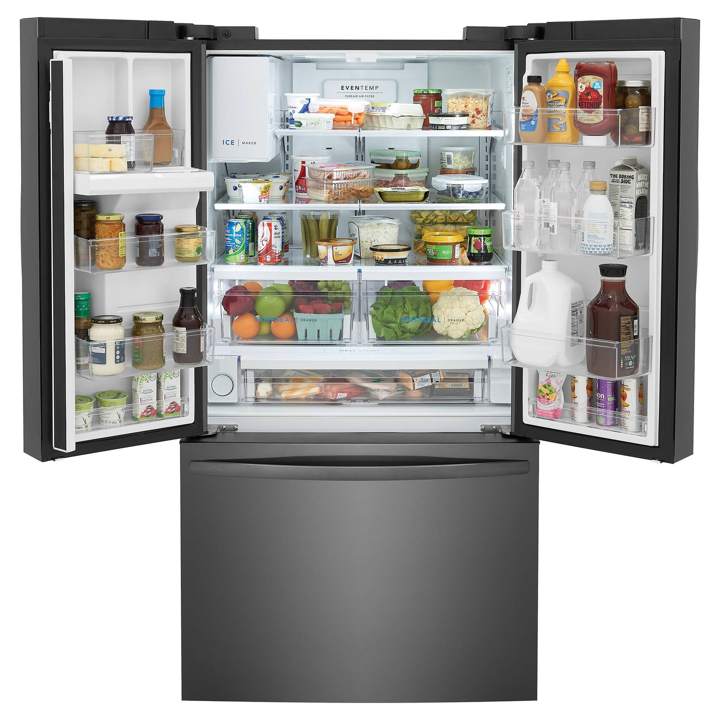 FRIGIDAIRE 36 IN. 27.8 CU.FT. BLACK STAINLESS STEEL FRENCH DOOR REFRIGERATOR WITH ICE AND WATER DISP - FRFS2823AD