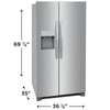 Frigidaire 36 Inch Side-by-Side Refrigerator, 25.6 cu. ft., Stainless Steel - FRSS2623AS