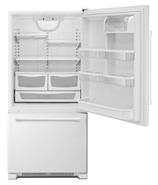 Maytag 30 Inch Bottom Freezer Refrigerator with 18.6 Cu. Ft. Capacity, White - MBB1957FEW