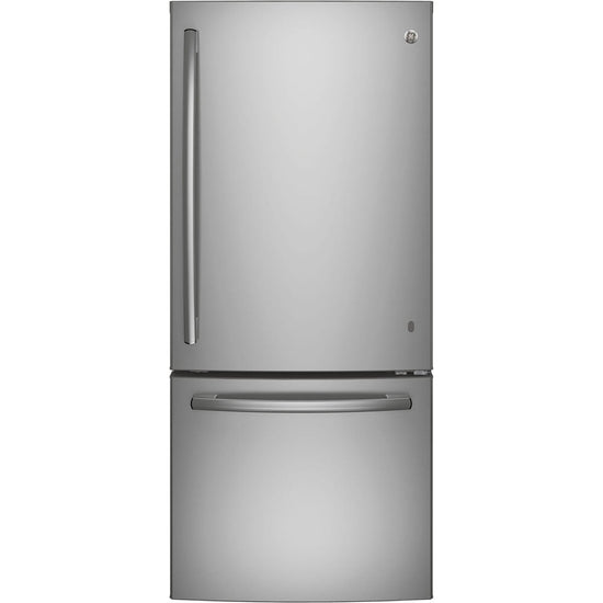 GE 20.9 Cu. Ft. Bottom Mount Refrigerator, Fingerprint Resistant Stainless Steel - GBE21AYRKFS