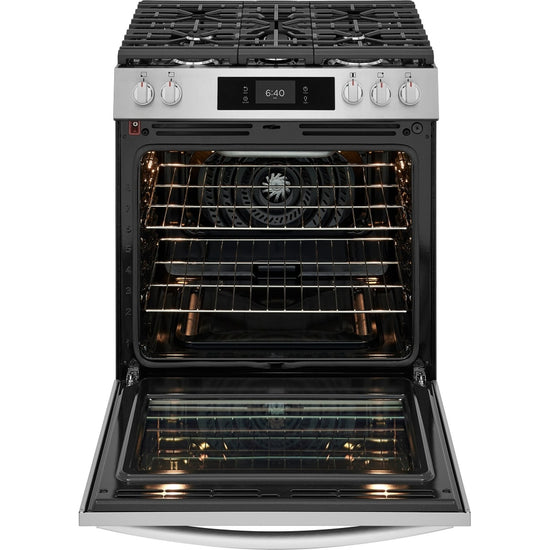 Frigidaire Gallery 30 Inch Gas Range with Stone-Baked Pizza, Stainless Steel - GCFG3070BF