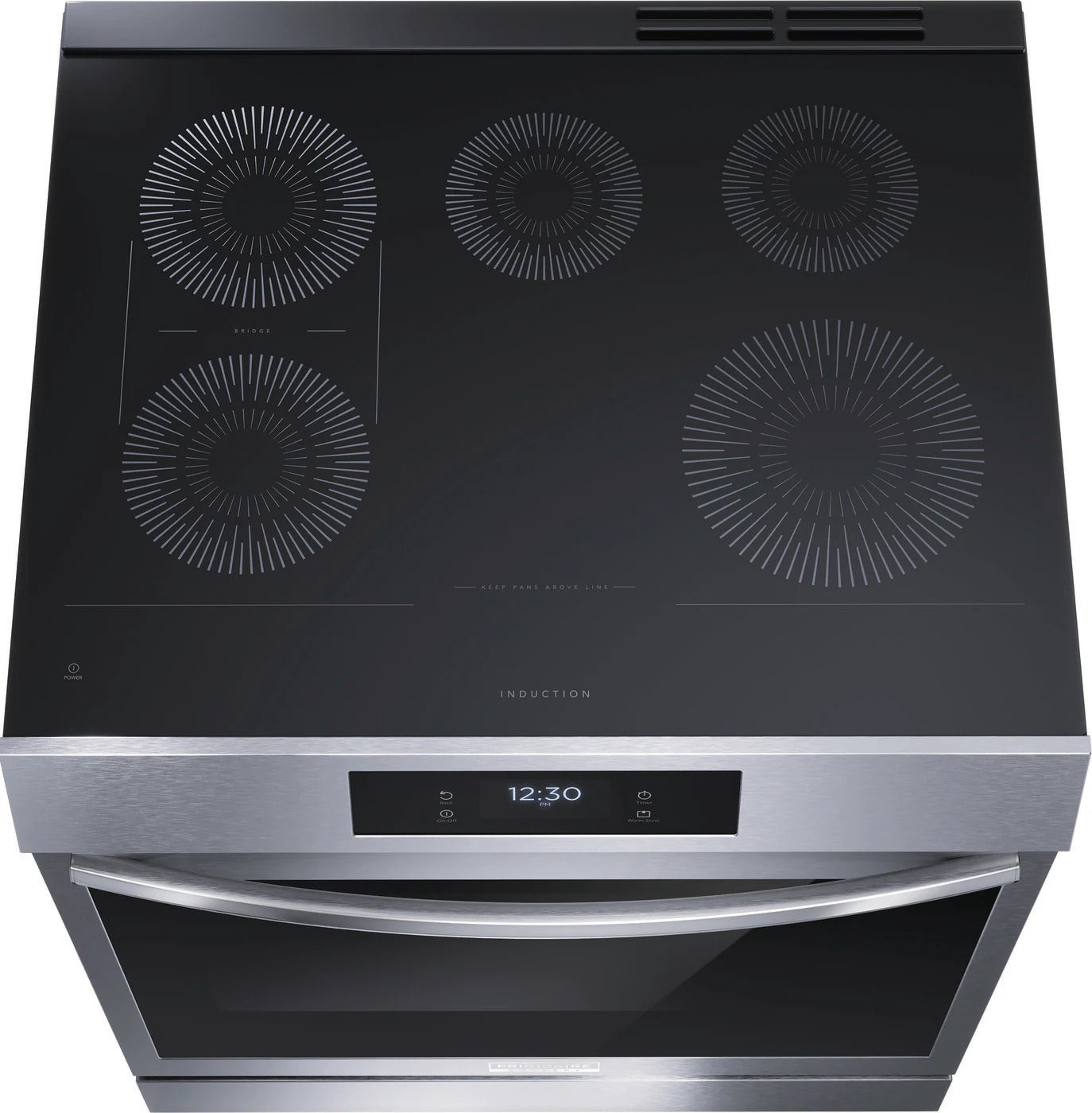 FRIGIDAIRE GALLERY 30-INCH SLIDE-IN INDUCTION RANGE WITH TOTAL CONVECTION STEAM AND SELF CLEAN IN SMUDGE-PROOF STAINLESS - GCFI306CBF