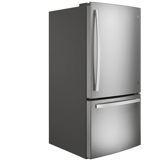 GE 33 Inch Bottom Freezer Refrigerator, Stainless Steel - GDE25EYKFS