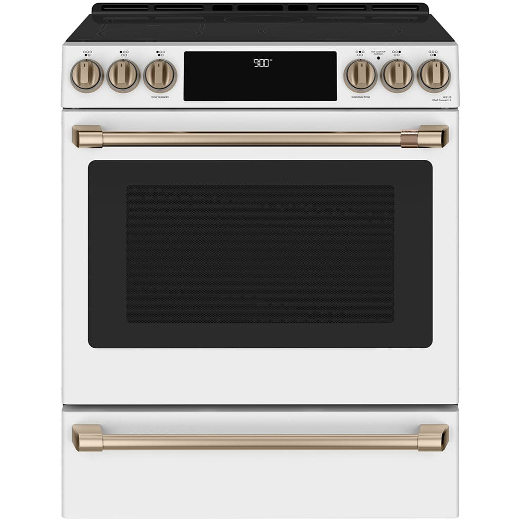 CAFE 30 IN. 5.7 CU. FT. MATTE WHITE SLIDE-IN INDUCTION RANGE WITH WIFI - CCHS900P4MW2