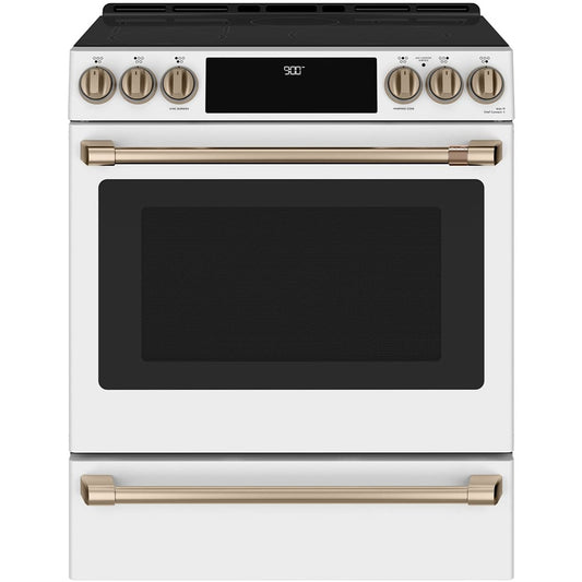 CAFE 30 IN. 5.7 CU. FT. MATTE WHITE SLIDE-IN INDUCTION RANGE WITH WIFI - CCHS900P4MW2