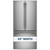GE 33 Inch 24.8 cu. ft. French Door Refrigerator, Stainless Steel - GNE25DYRKFS