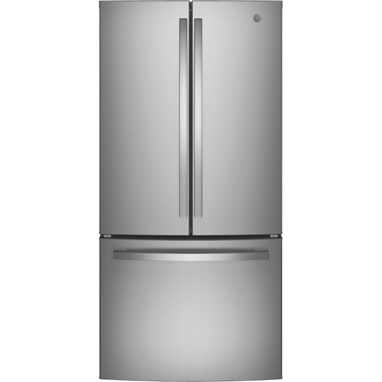 GE 33 Inch French Door Refrigerator with 24.7 Cu. Ft. Capacity, Stainless Steel - GNE25JYKFS