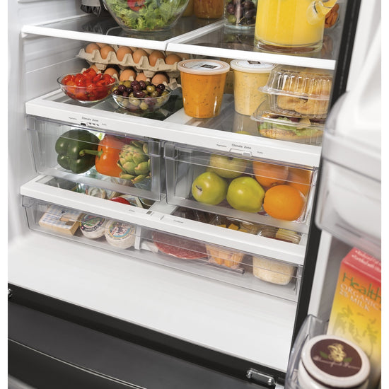GE 33 Inch French Door Refrigerator with 24.7 Cu. Ft. Capacity, Stainless Steel - GNE25JYKFS