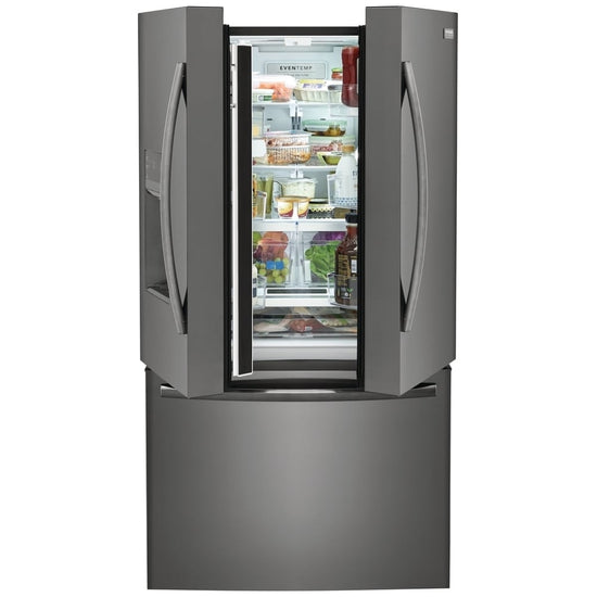 Frigidaire 36 Inch French Door Refrigerator with 27.8 cu. ft. Capacity, Black Stainless Steel - GRFS2853AD