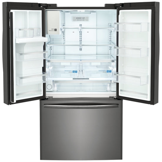 Frigidaire 36 Inch French Door Refrigerator with 27.8 cu. ft. Capacity, Black Stainless Steel - GRFS2853AD