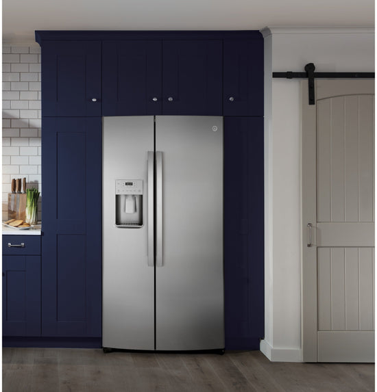 GE 36 Inch Side-by-Side Refrigerator, Stainless Steel - GSS25IYNFS