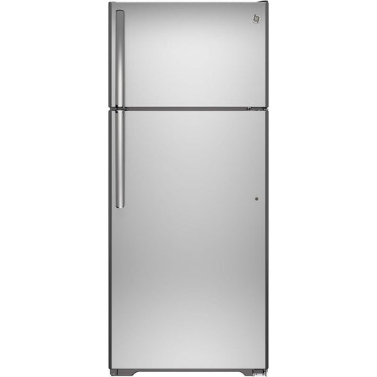 GE 30-inch Top Freezer Refrigerator, 18 cu. ft., Stainless Steel - GTE18FSLKSS
