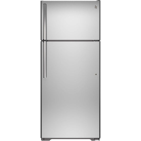 GE 30-inch Top Freezer Refrigerator, 18 cu. ft., Stainless Steel - GTE18FSLKSS