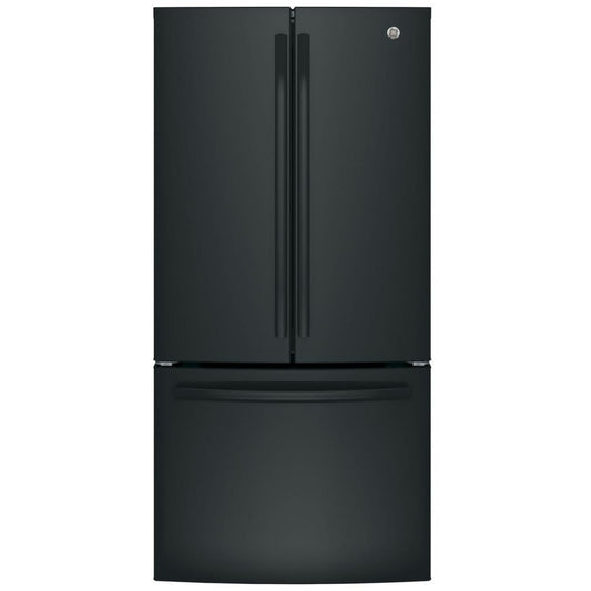 GE 33 Inch French Door Refrigerator, Counter Depth, Black - GWE19JGLBB