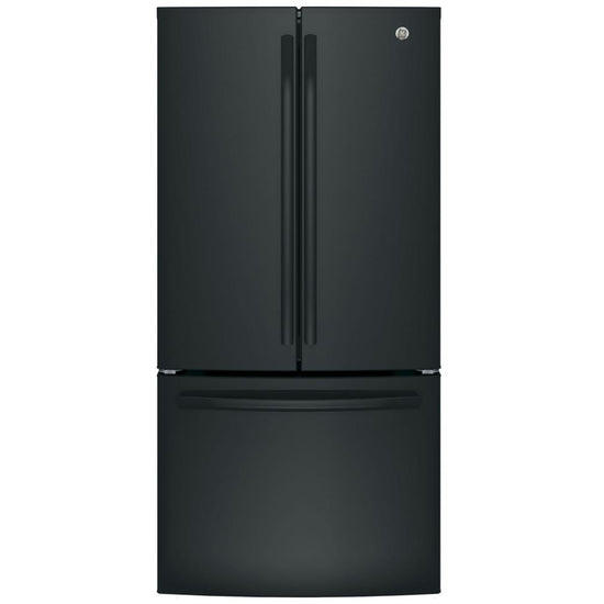 GE 33 Inch French Door Refrigerator, Counter Depth, Black - GWE19JGLBB
