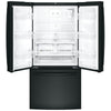 GE 33 Inch French Door Refrigerator, Counter Depth, Black - GWE19JGLBB